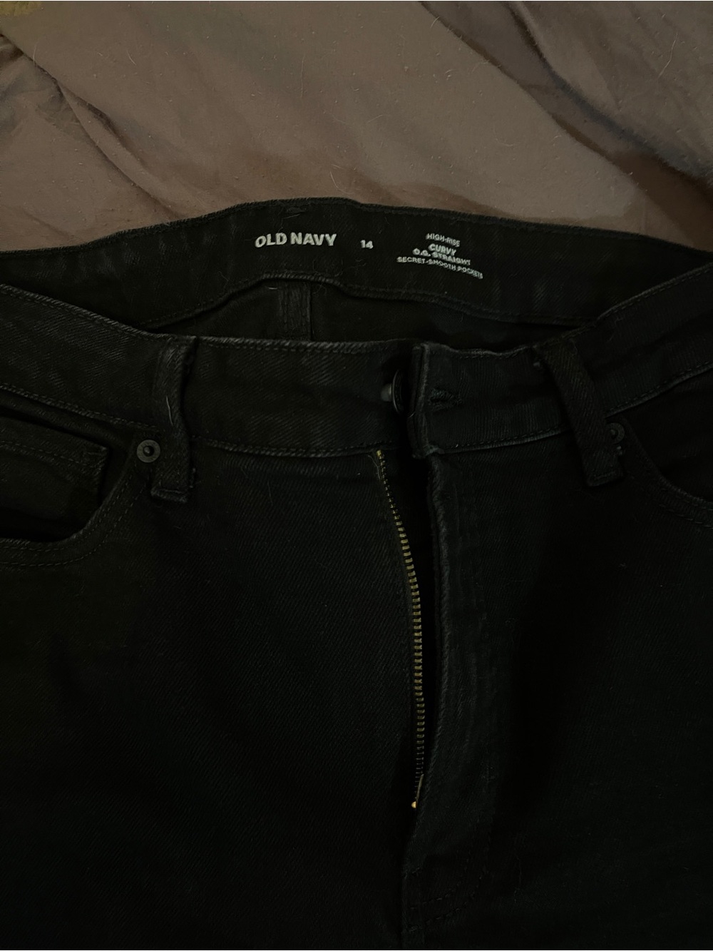 Old Navy Black High-Rise Straight Jeans